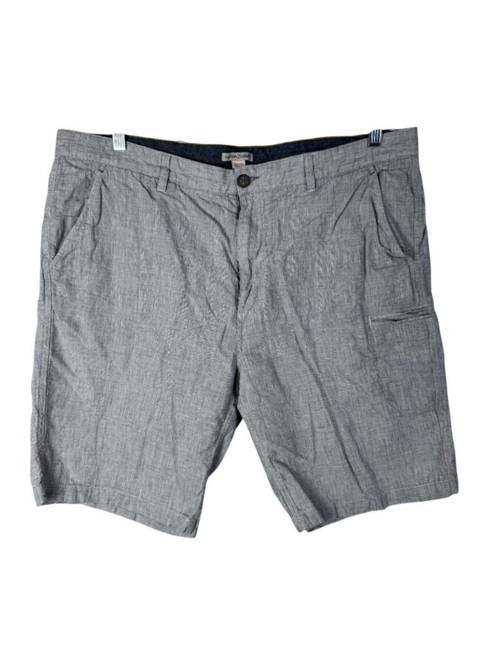 Carbon2Cobalt Mens Gray Linen Cotton Cargo Shorts Size 40 Lightweight Summer